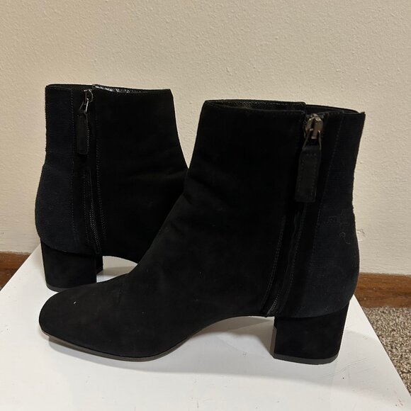 Aquatalia Black Leather Ankle Boots Sz 7.5 - Picture 5 of 8